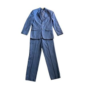 Boys Youth 16 Class Club Navy Blue 2 Piece Suit Blazer & Pants